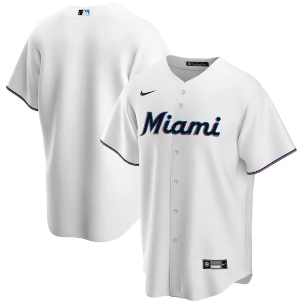 Men's White Miami Marlins Blank Cool Base Stitched Jersey
